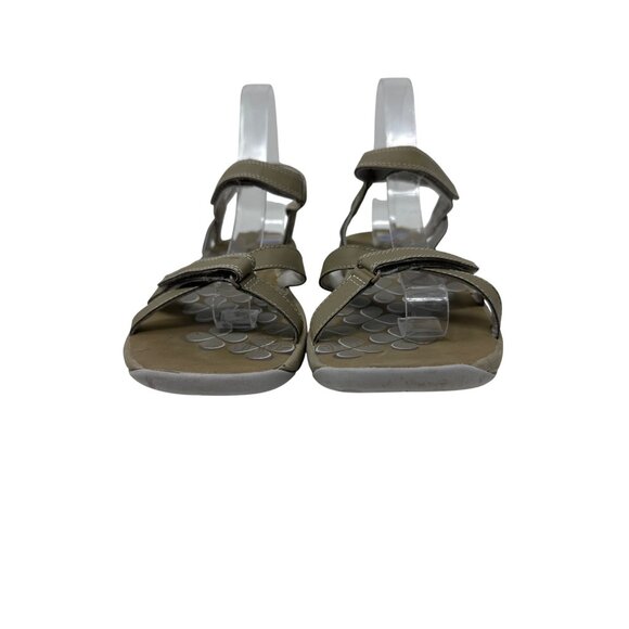 Clarks Womens Strappy Adjustable Sandals Size 7 Beige Cushioned Footbed Comforta - Picture 4 of 10